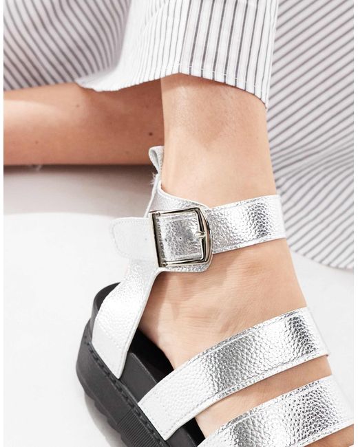 Truffle Collection White Wide Fit Wide Strap Sandal