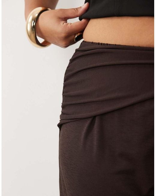 ASOS Black Asos Design Curve Slinky Drape Wrap Detail Balloon Pants