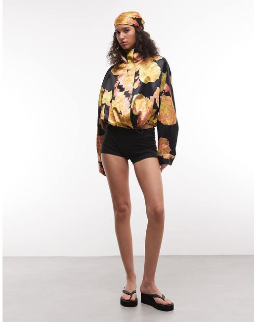 ASOS Multicolor Oversized Satin Track Jacket