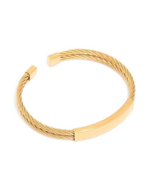 Lovisa Metallic Waterproof Plated Stainless Steel Twin Wire Twist Wrist Cuff for men