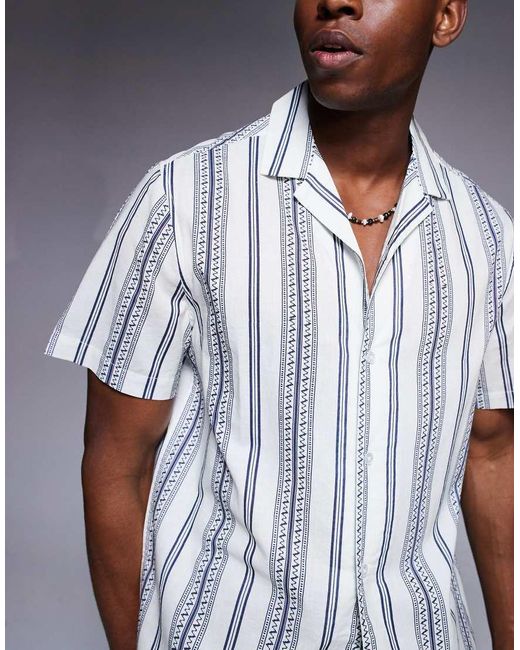ASOS Gray Regular Revere Shirt for men
