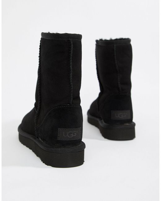 Classic Short II Black Twinface Boots UGG de Cuero: ahorra un 33 % | Lyst