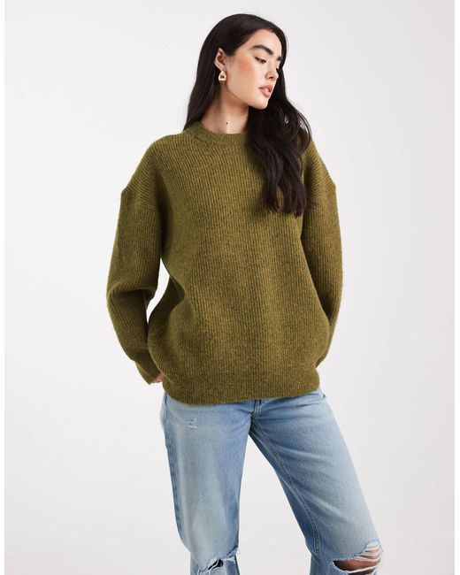 ASOS Green Oversized Crew Neck Cocoon Jumper