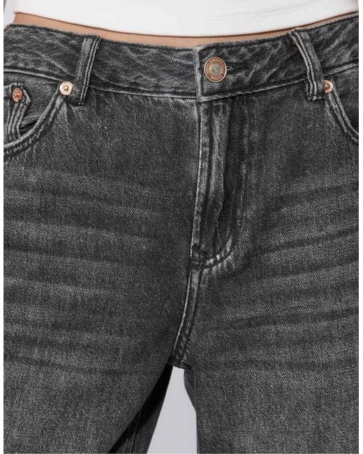 Stradivarius Gray D91 Low Wide-Leg Jeans