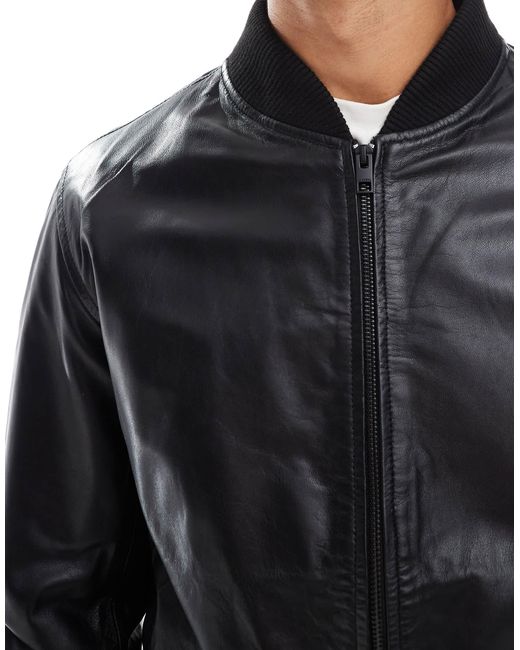 Bomber en cuir véritable JJ Rebel pour homme en coloris Blue