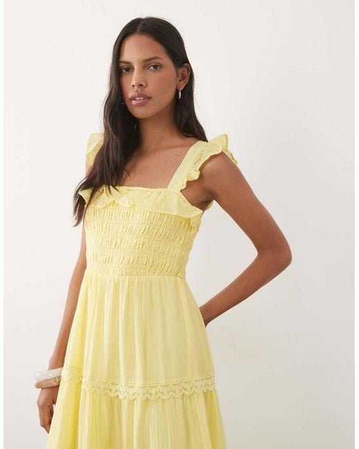 New Look Metallic Tiered Frill Shirred Maxi Dress