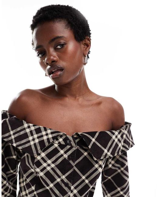 Off shoulder button shirt new arrivals