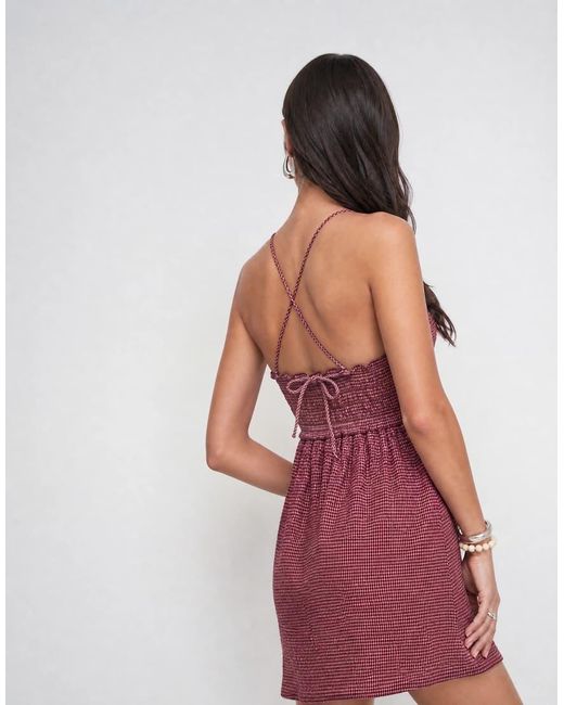Collusion Purple Smock Tie Detail Mini Dress