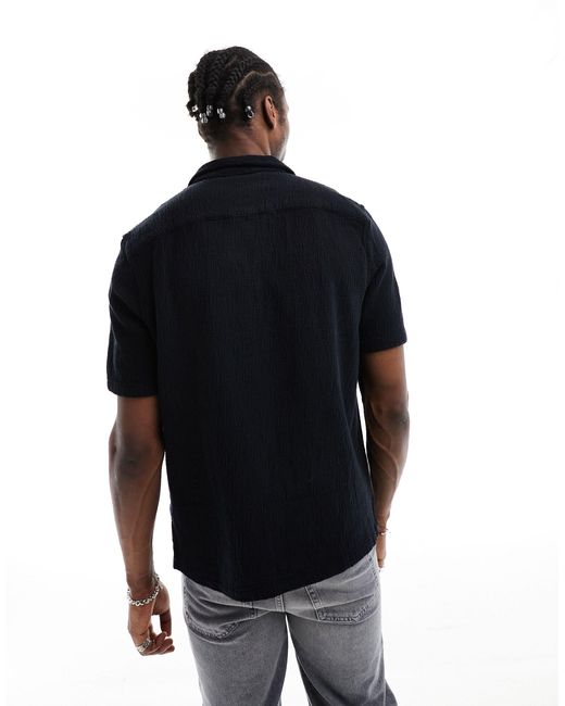 AllSaints Black Eularia Short Sleeve Shirt for men