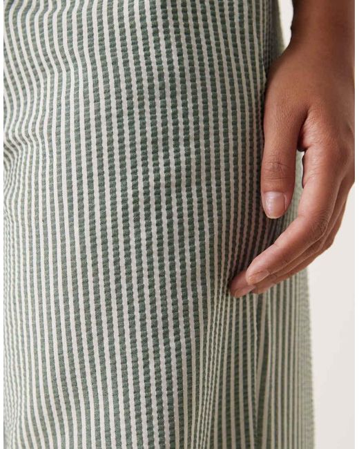JDY Petite Green Seersucker Trousers
