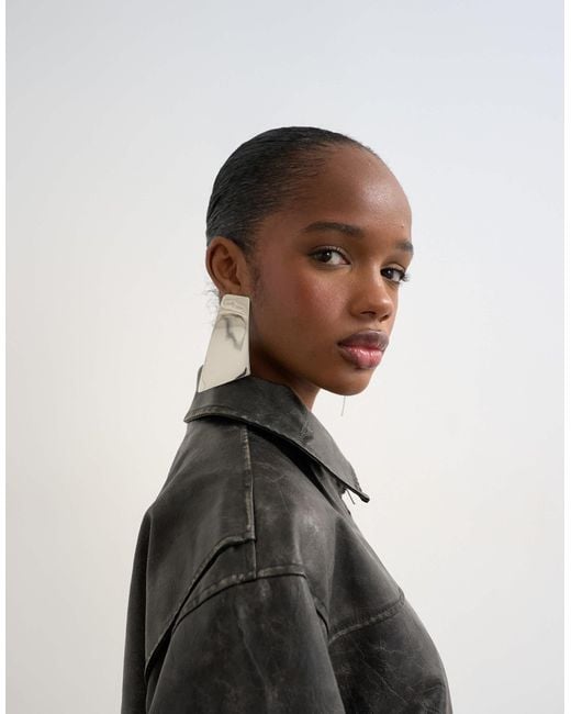 TOPSHOP Black Pu Zip Through Jacket