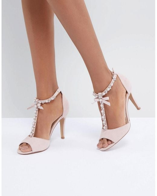 Dune Mercedes Pearl Trim Heeled Sandals 