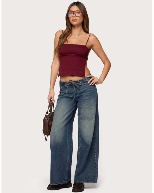 Edikted Red Jinx Open-Back Top