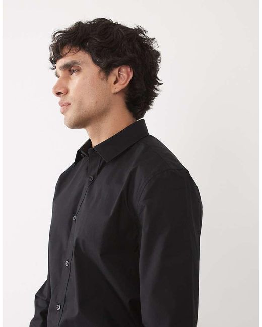 ASOS Black Regular Fit Smart Shirt for men