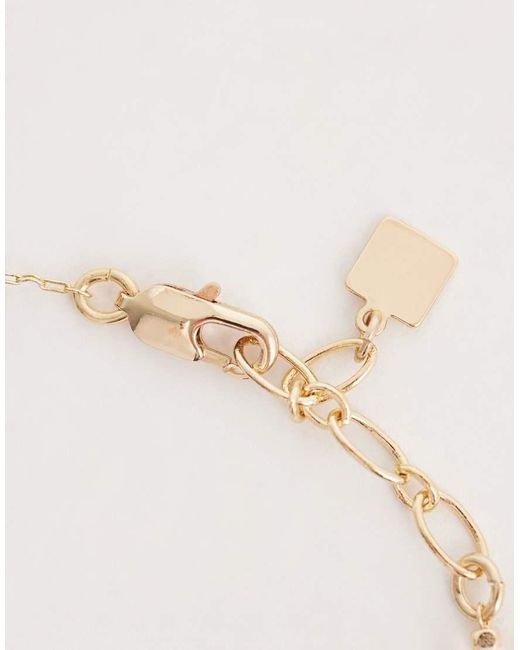 ASOS Natural Dainty Chain Bracelet With Multi-coloured Chipping Detail