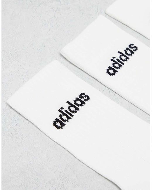 Adidas Originals Gray Adidas Training 3-Pack Linear Logo Crew Socks