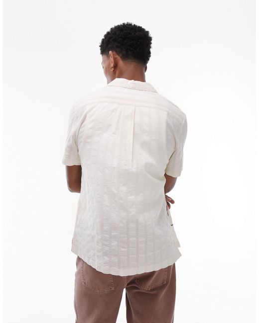 Topman White Short Sleeve Embroidered Floral Shirt for men
