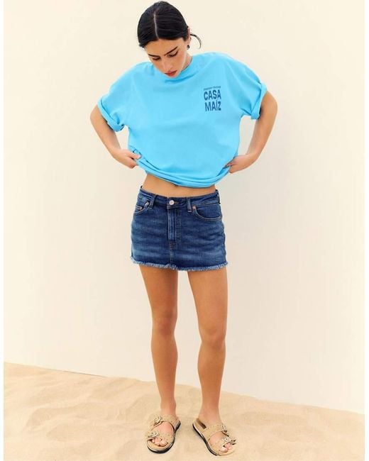 Pull&Bear Blue Taco Graphic T-shirt