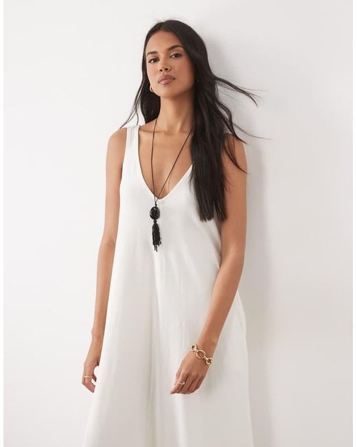 ASOS White Trapeze Maxi Dress