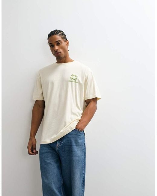 Only & Sons Natural Oversized Fit T-shirt With Usa Tour Back Print for men
