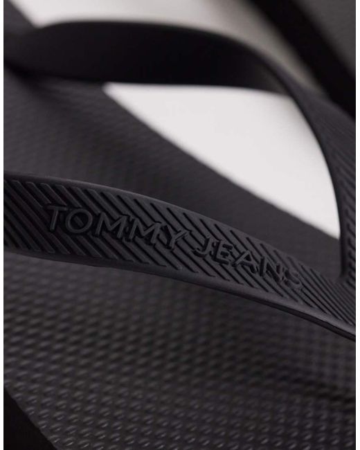 Tommy Hilfiger Black Flip Flops With Logo for men