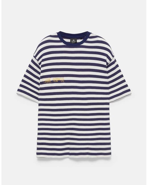 Pull&Bear Regular Gestreept T-Shirt in het Blue voor heren