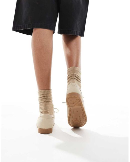 Scarpe Da Barca Stringate Tortora di London Rebel in White