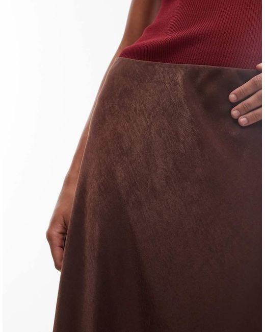 ASOS Red Satin Fishtail Maxi Skirt