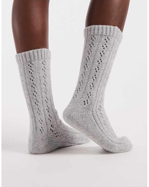 Pieces Zachte Ajourgebreide Sokken in het Metallic