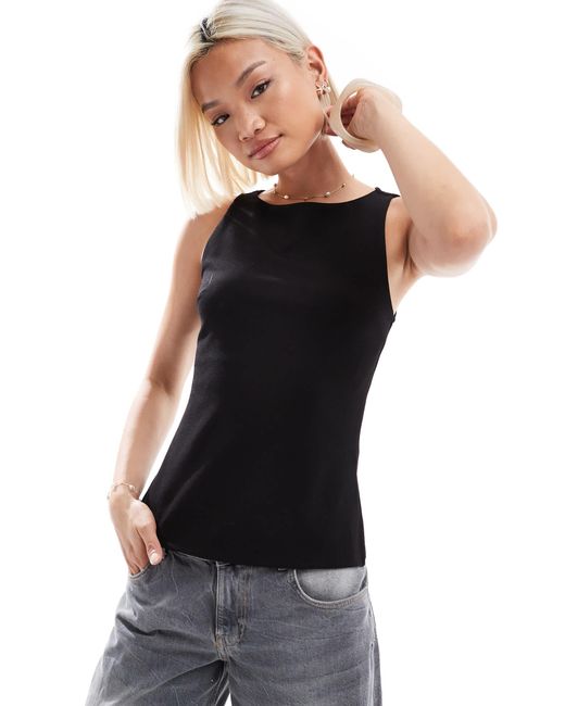 Stradivarius Black Tailored Top