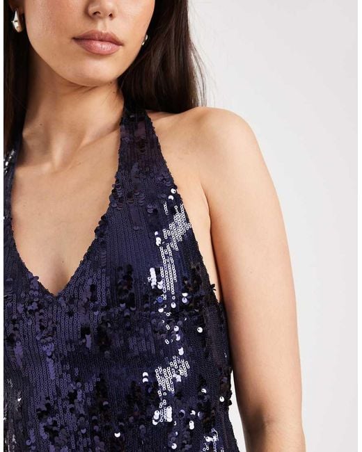 Motel Blue Cosio Sequin Halter Top