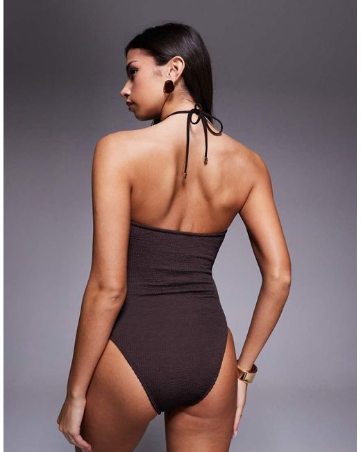 South Beach Brown Cut-out Swimsuit