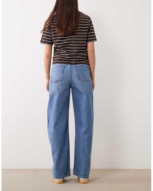 Mango Blue S 100% Cotton Barrel Jean