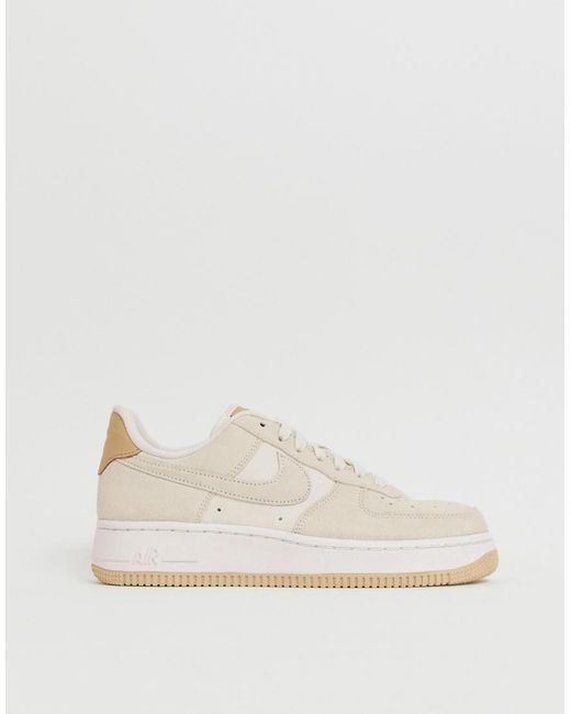 Nike Air Force 1'07 - Suède Sneakers In Gebroken Wit in het Wit | Lyst NL