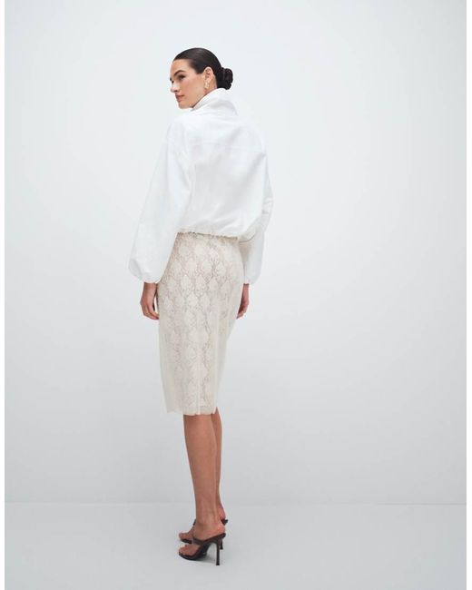 TOPSHOP White Embellished Sequin Midi Skirt