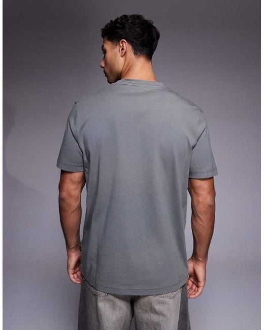 Boss Gray Teplain Chest Logo T-shirt for men
