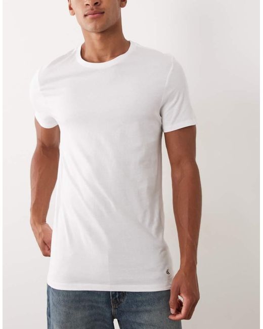 Calvin Klein Blue Cotton 3 Pack T-shirts for men