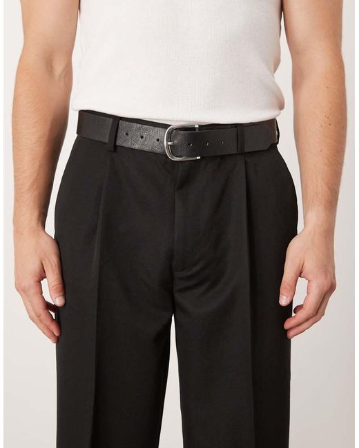 ASOS Nette Geplooide Oversized Toelopende Broek in het Black voor heren