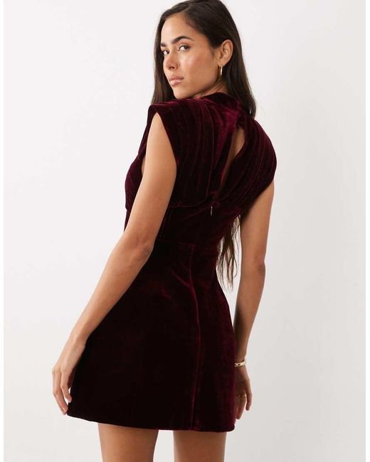 ASOS Velvet Ruched Bust Structured Mini Dress