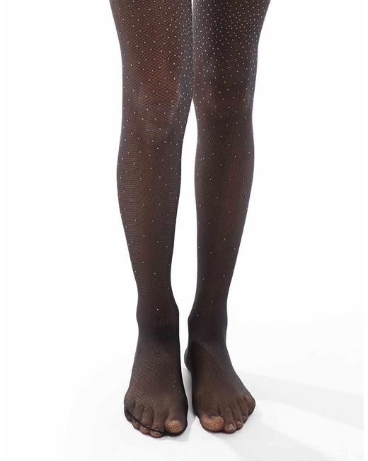 Pretty Polly Brown Embellished Fishnet Tights