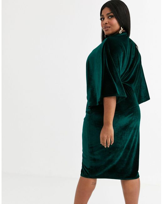 Flounce London Velvet Kimono Midi Dress 
