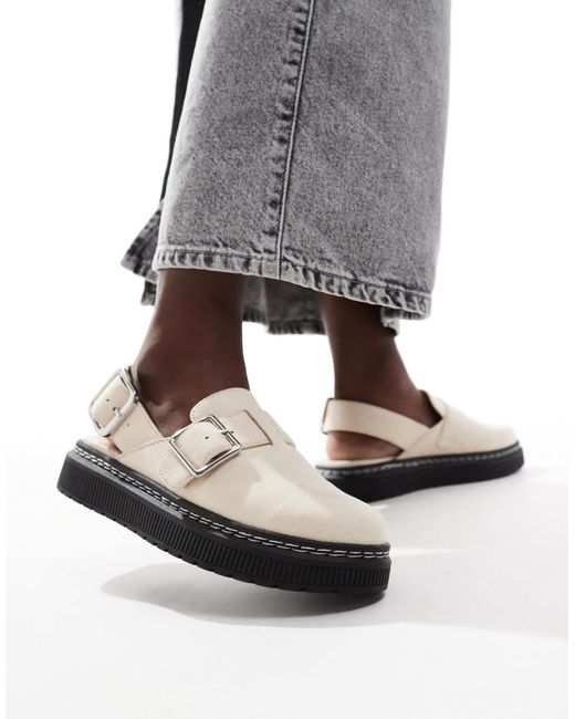 London Rebel Gray Robin Sling Back Mules