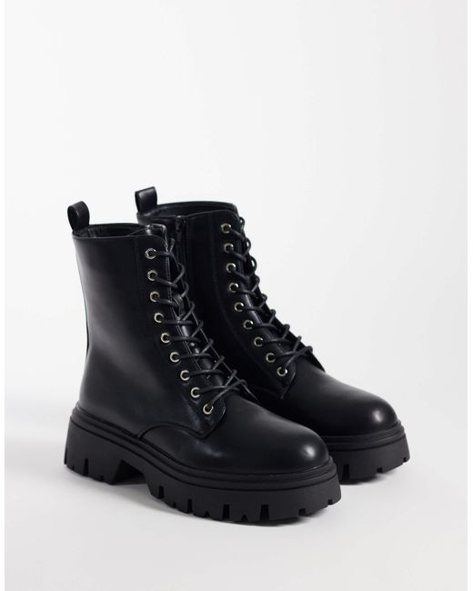 SEQWL Black Twirl chunky schnürstiefel