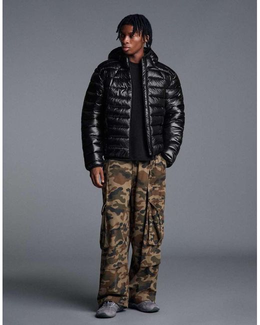Bershka Gray Ultralight Padded Jacket for men