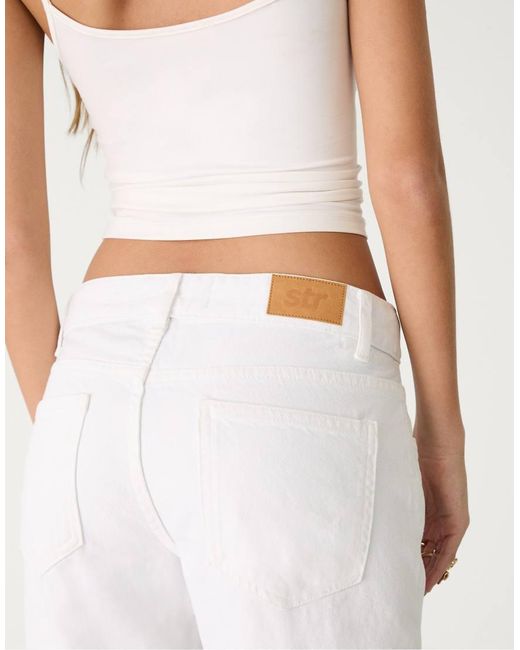 Stradivarius Broek Met Lage Taille En Rechte Pijpen in het White