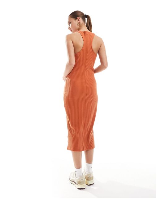 Nike Orange Chill Knit Midi Dress