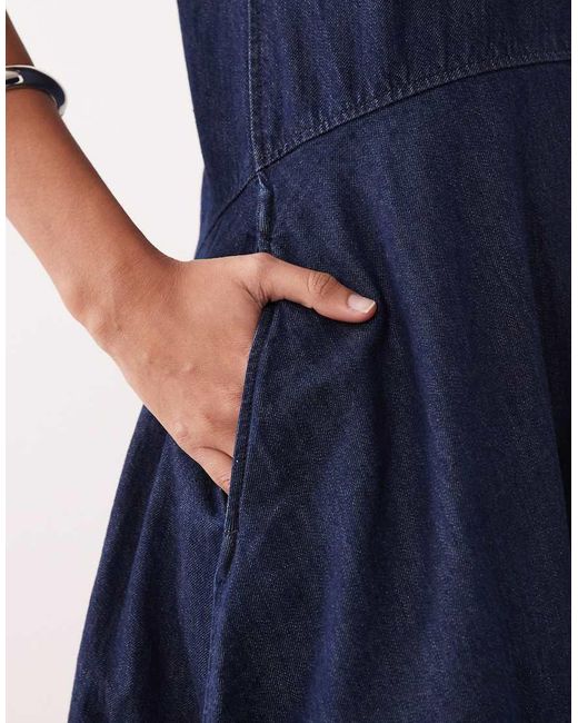 ARKET Blue Volume Sleeveless Denim Dress