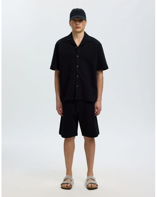 Camicia Giacca Nera di SELECTED in Black da Uomo