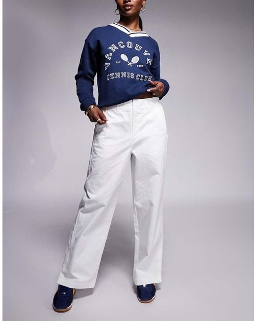 Pantaloni Con Fondo Ampio Color Crema di Nike in Blue