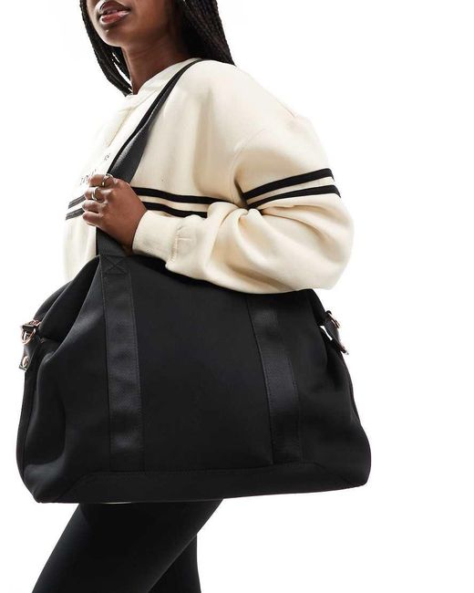 Bolso De Viaje De Tejido Efecto Neopreno De ASOS de color Black